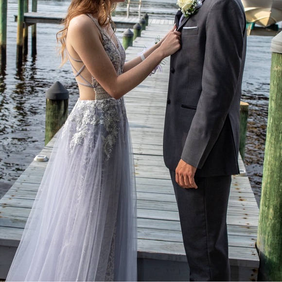 Light purple Sherri Hill prom dress worn once with no rips or flaws. - Picture 5 of 8